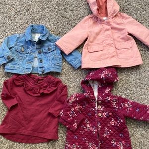 3-6m baby girl fall bundle jacket shirt